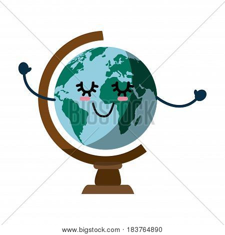 World globe cartoon icon vector illustration graphic design