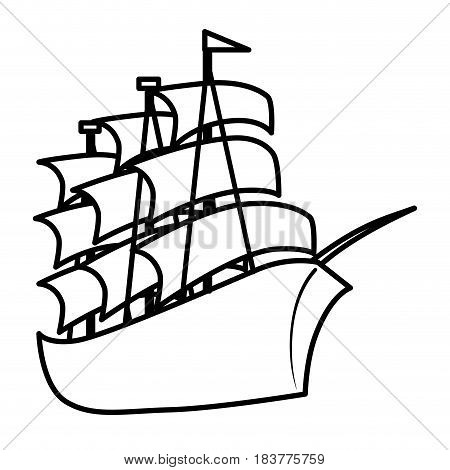 Sea ship transport icon vector illustration graphic design
