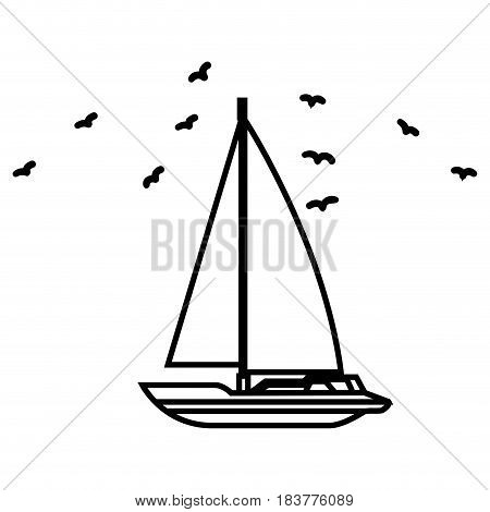 Sea ship transport icon vector illustration graphic design