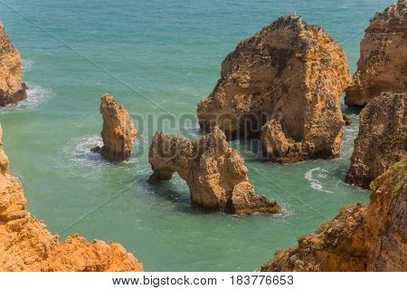 Cliffs of Ponta da Piedade, Lagos, Algarve, Portugal 