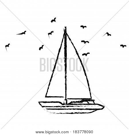 Sea ship transport icon vector illustration graphic design