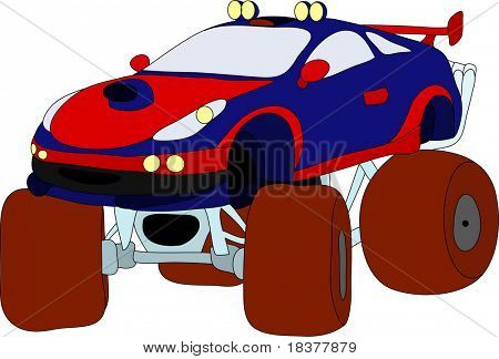 vektor - monster bil isolerad på bakgrunden