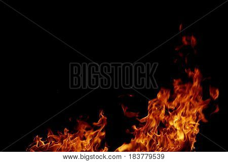 frame fire burn on a black background