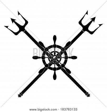 Trident devil fork icon vector illustration graphic design