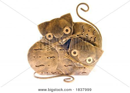 Metall Katzen-Figur