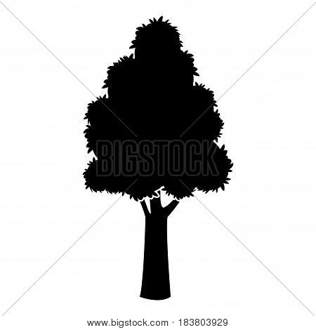 black tree silhouette trunk stem high plant vector illustration