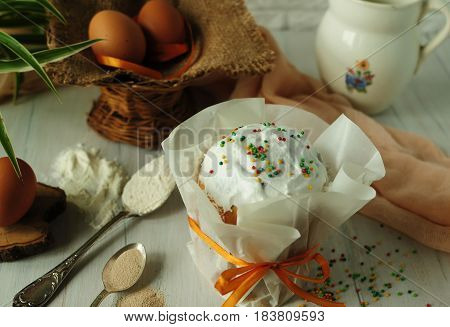 Festive Easter baking. Easter. Bakery products. Sweet pastries. Festive pastry. Beautiful still lifes with baking.