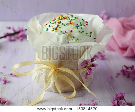 Colorful still lifes with pastries. Festive Easter baking. Easter.