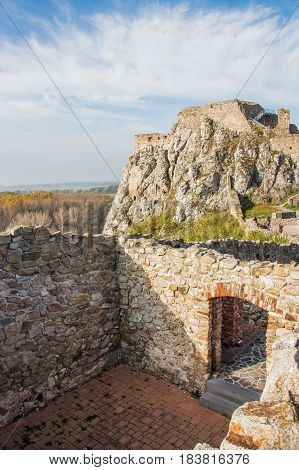 Devin Castle, Just Outside Bratislava, Slovakia. The Castle Lies At The Confluence Of The Morava And