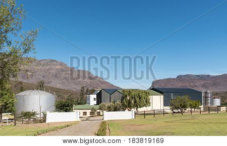 BARRYDALE SOUTH AFRICA - MARCH 25 2017: The wine cellar in Barrydale a small town on the scenic Route 62 in the Western Cape Province
