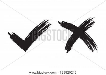Tick And Cross Signs Brush