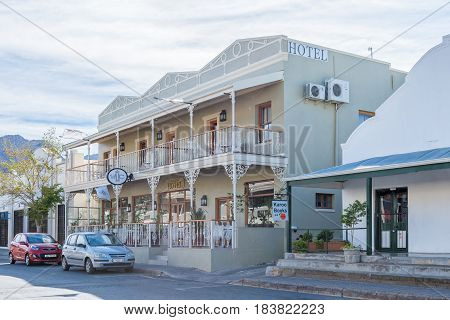 MONTAGU SOUTH AFRICA - MARCH 25 2017: The Victorian an historic hotel in Montagu in the Western Cape Province
