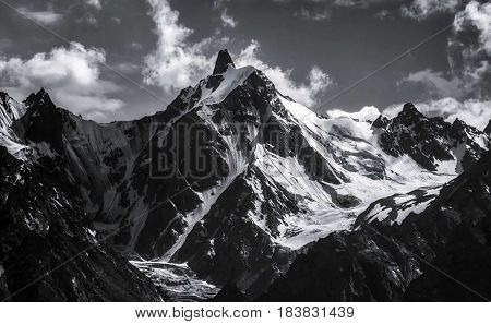 Black and white view of Hills in northern area of pakistan