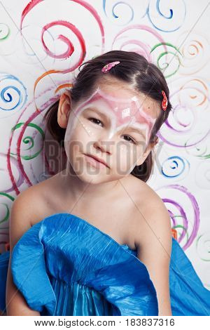 Portrait Of The Girl With Makeup On Her Face