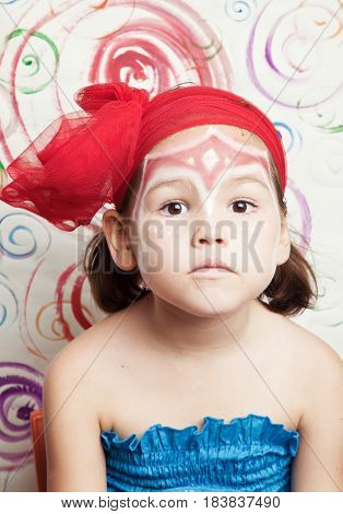 Portrait Of The Girl With Makeup On Her Face