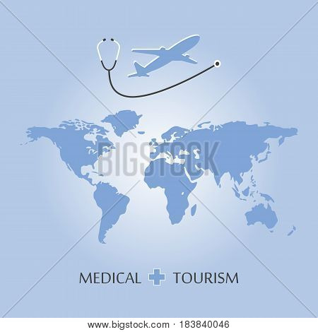 Medical Tourism and healthcare background. Vector illustration flat design