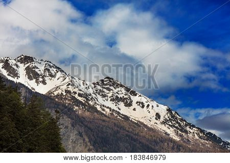 View on Cottian Alps beautiful landscape, Modane, Savoie, France