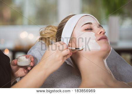 Woman Getting Enzymatic Peeling At Beautician's