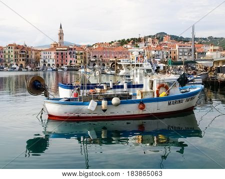 Several Fishing Boats Are Moored.