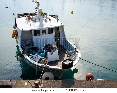 Several Fishing Boats Are Moored.