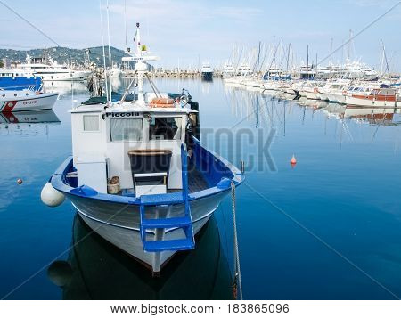 Several Fishing Boats Are Moored.