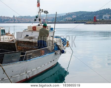 Several Fishing Boats Are Moored.