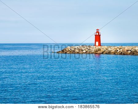 Red Lighthouse At The Port Of Entry Reporting