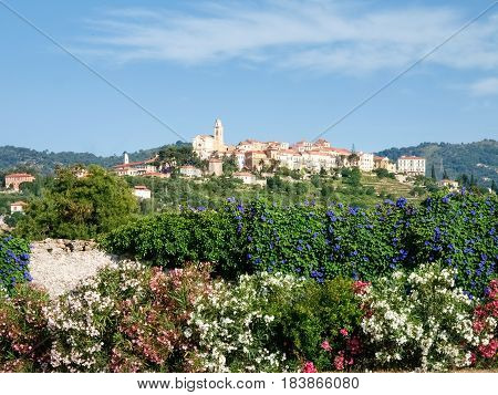 Hilltop Village Surrounded By Olive Groves And Vineyards