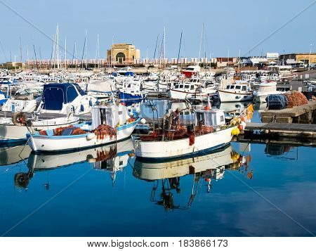 Several Fishing Boats Are Moored.