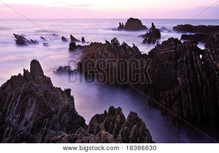 landskab af amoreira-stranden, i nærheden af Aljezur, Algarve, Portugal,