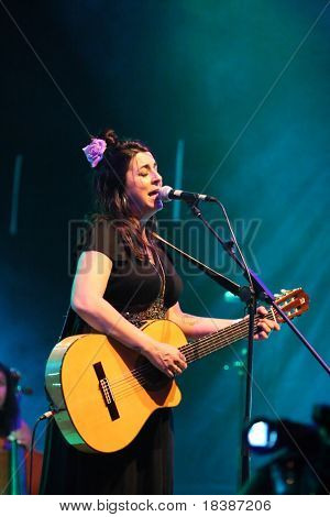 LOULE, PORTUGAL - JUNE 23: Amparo SanchÃÂ©z  performs onstage at Festival Med June 23, 2010 in Loule, Portugal.
