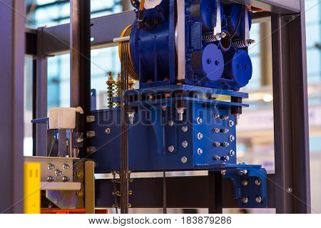 Elevator shaft maintenance. cable control. Many colors