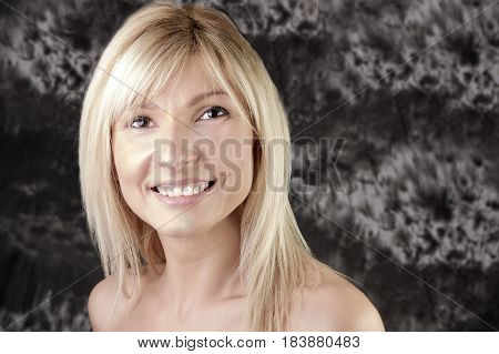 Mature blond womana smling face Slavic woman