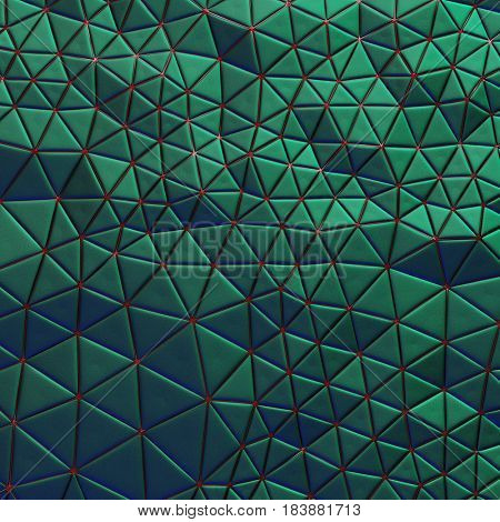 Abstract, eometric triangle green mosaic background. 3d rendering