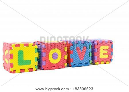 Alphabet Love Learning Blocks On White Background