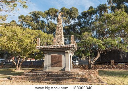 MONTAGU SOUTH AFRICA - MARCH 26 2017: A monument in Montagu commemorating the centenary in 1938 of the Big Trek
