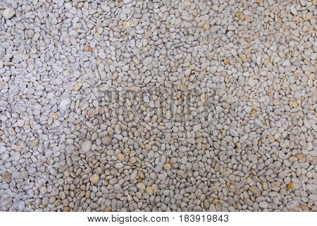 White gravel pebble stones background for design