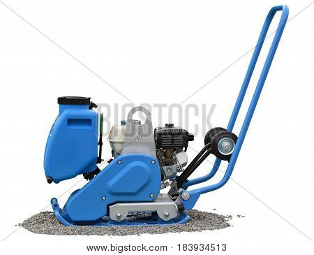 Vibratory plate compactor isolated over white background