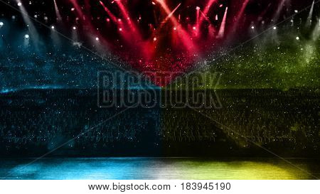 Concert Spotlight Color Red Yellow And Blue