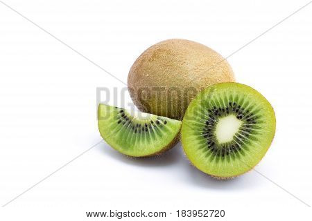 Sliced Kiwi Texture On White Background