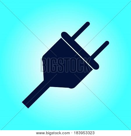 Vector Electrical Plug Symbol. Web Flat Icon.