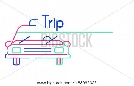 Illustration of automotive car rental transportation
