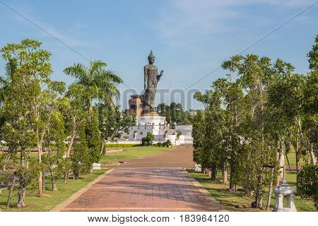 Big Buddha statue in the temple at phutthamonthon province.