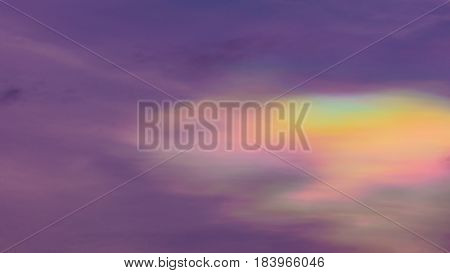 The beauty of  Iridescent cloud at dusk background