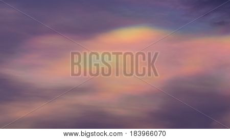Beautiful colorful Iridescent cloud at dusk background