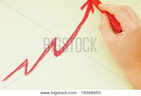 Hand zeichnen ein positives Diagramm