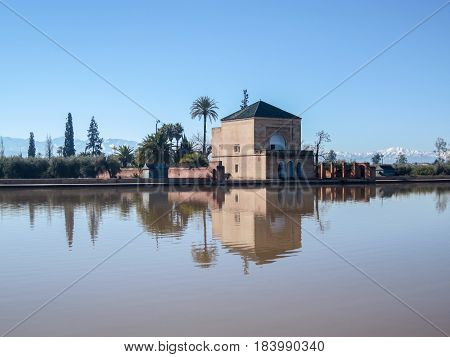 La Menara Reservoir In Marrakech In Morocco