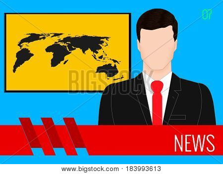 a leading television news TV screen man