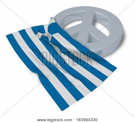 peace symbol and flag of greece - 3d rendering
