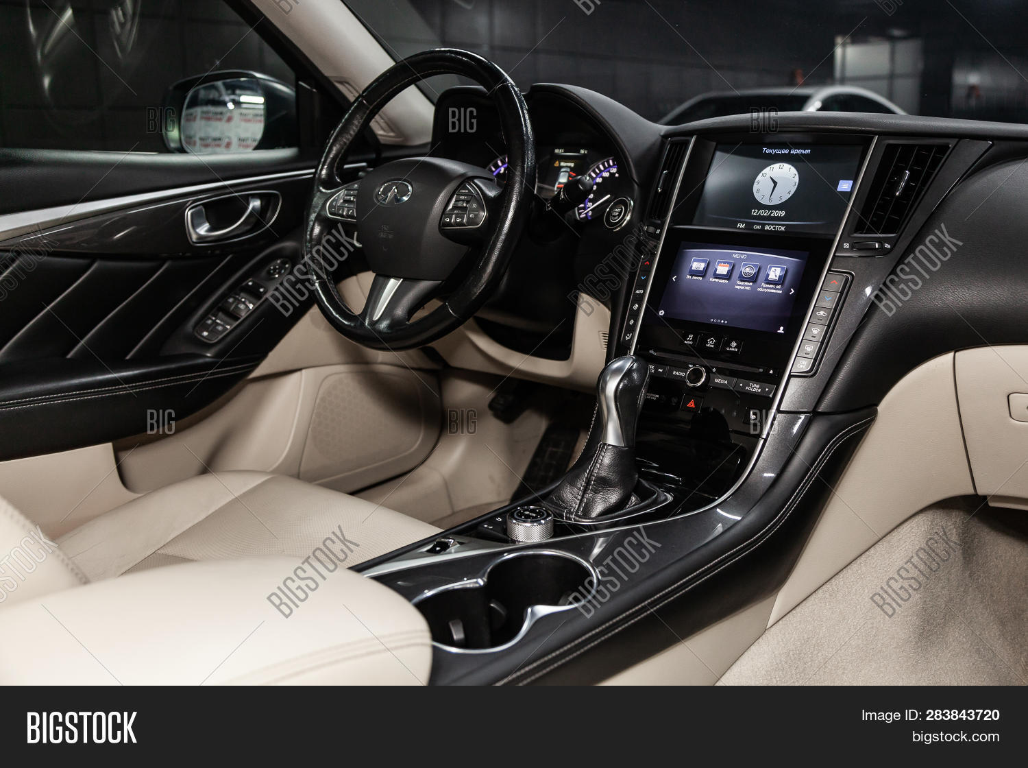 Novosibirsk Russia Image Photo Free Trial Stock Novosibirsk Russia February 10 2019 Infiniti Q50 Close Up Of The Dashboard Sdometer Tachometer Seats And Steering Wheel